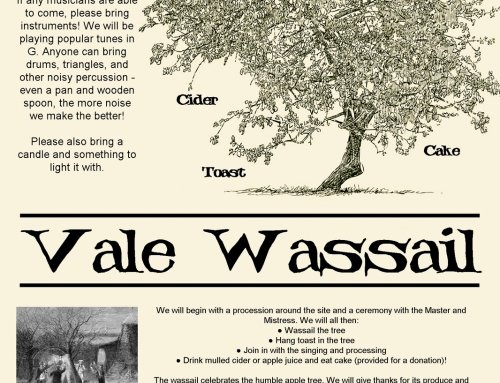 Join us for the first ever Vale Wassail on Sunday 19th February 2017